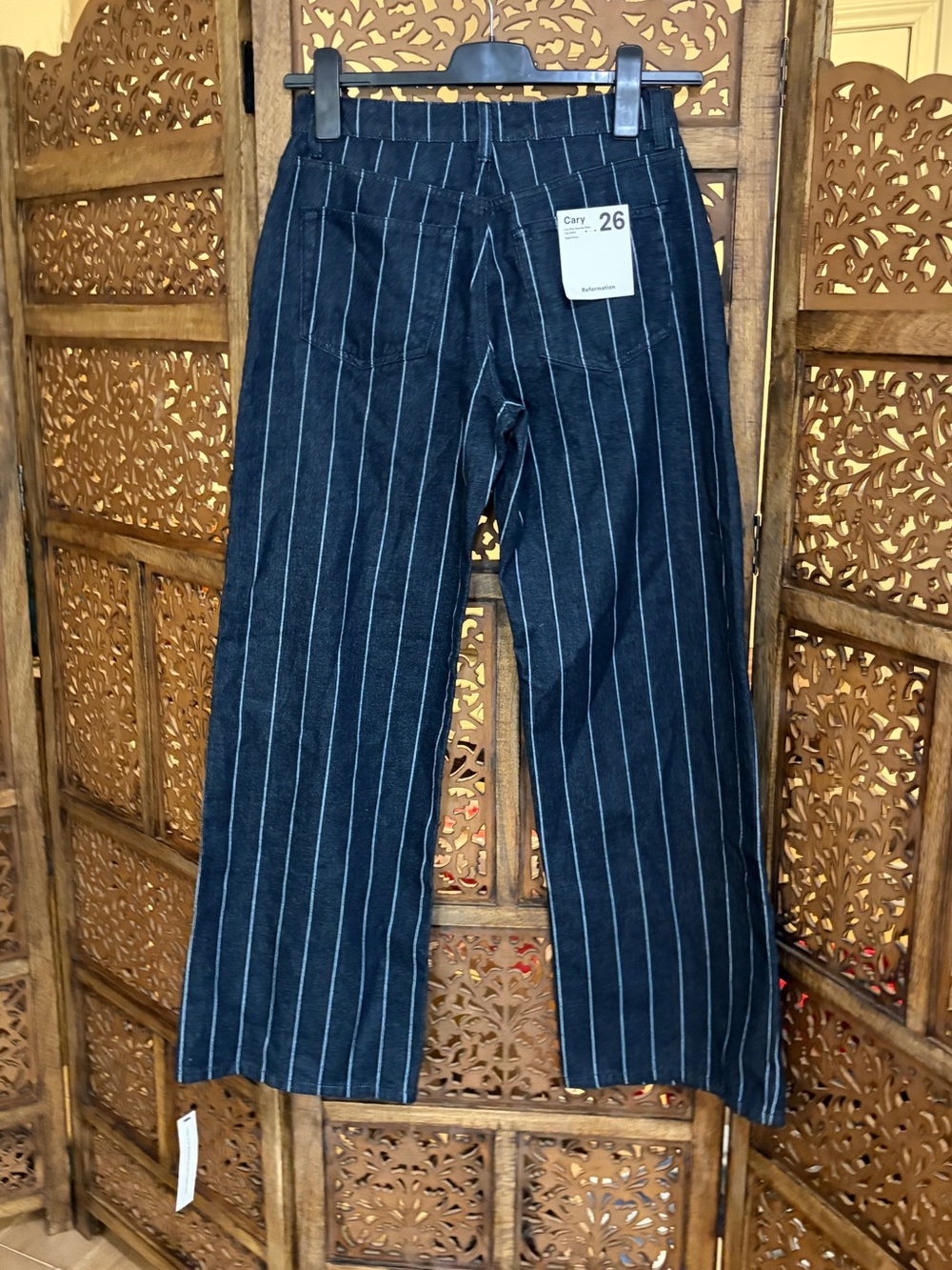 Reformation Cary Low Rise Slouchy Wide Leg Pinstripe NEW NWT - Picture 3 of 6